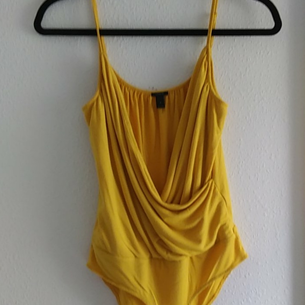 J. Crew Yellow Wrapped Body Suit With Straps